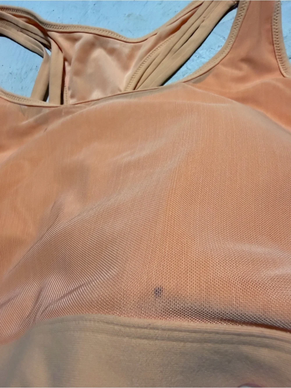 Fabletics orange peach athletic Sports Bra XL
